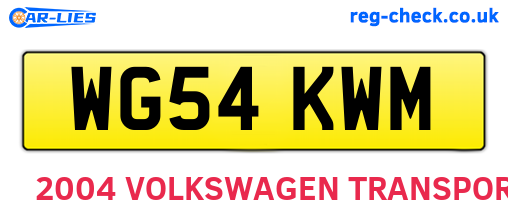 WG54KWM are the vehicle registration plates.