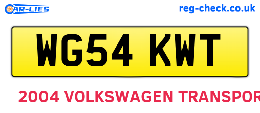 WG54KWT are the vehicle registration plates.