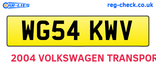 WG54KWV are the vehicle registration plates.