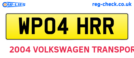 WP04HRR are the vehicle registration plates.