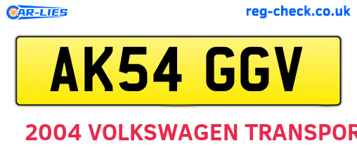 AK54GGV are the vehicle registration plates.