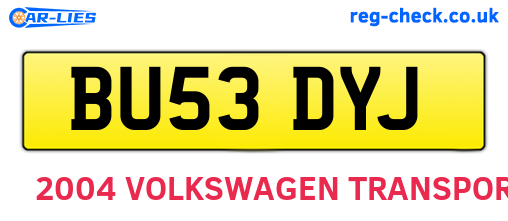 BU53DYJ are the vehicle registration plates.