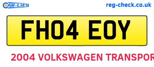 FH04EOY are the vehicle registration plates.