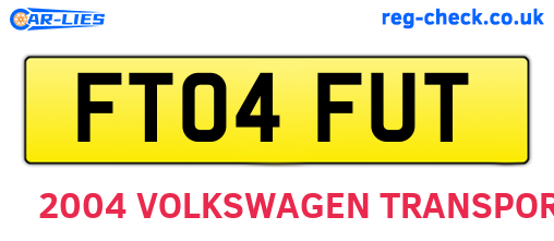 FT04FUT are the vehicle registration plates.