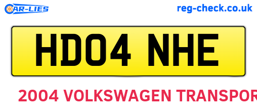 HD04NHE are the vehicle registration plates.