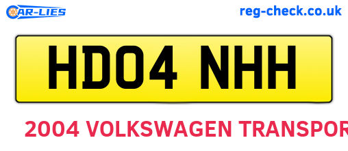 HD04NHH are the vehicle registration plates.