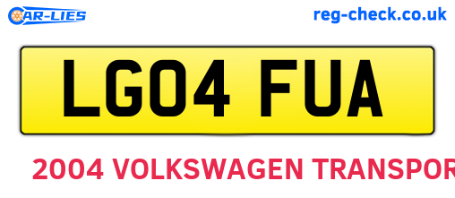 LG04FUA are the vehicle registration plates.