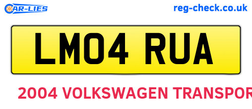 LM04RUA are the vehicle registration plates.