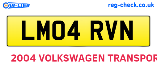 LM04RVN are the vehicle registration plates.