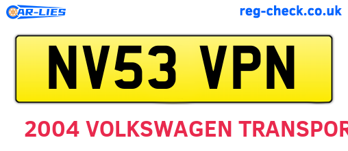 NV53VPN are the vehicle registration plates.