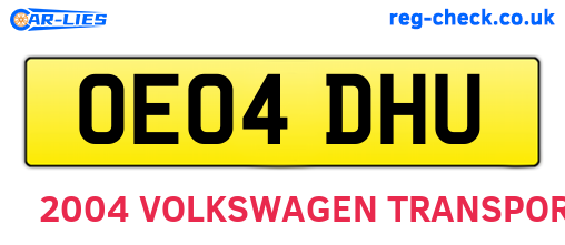 OE04DHU are the vehicle registration plates.