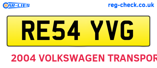 RE54YVG are the vehicle registration plates.