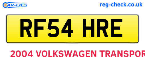RF54HRE are the vehicle registration plates.