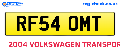 RF54OMT are the vehicle registration plates.