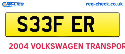 S33FER are the vehicle registration plates.