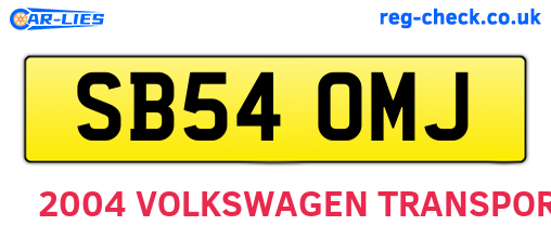 SB54OMJ are the vehicle registration plates.
