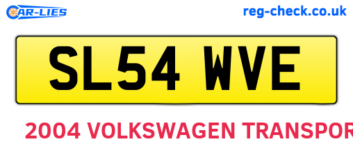 SL54WVE are the vehicle registration plates.