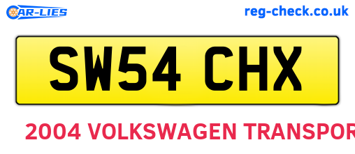 SW54CHX are the vehicle registration plates.