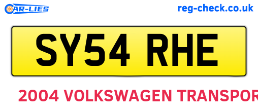SY54RHE are the vehicle registration plates.