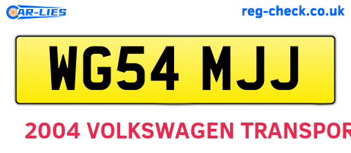 WG54MJJ are the vehicle registration plates.