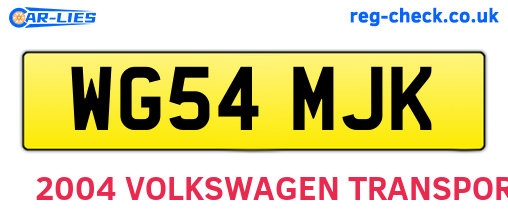WG54MJK are the vehicle registration plates.