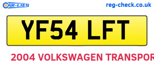 YF54LFT are the vehicle registration plates.