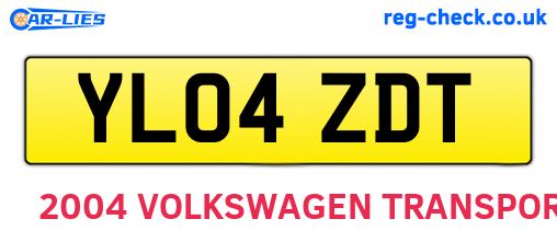 YL04ZDT are the vehicle registration plates.