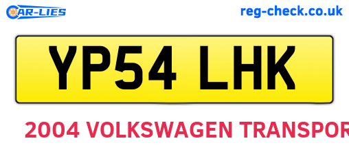 YP54LHK are the vehicle registration plates.