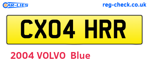 CX04HRR are the vehicle registration plates.