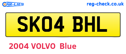 SK04BHL are the vehicle registration plates.