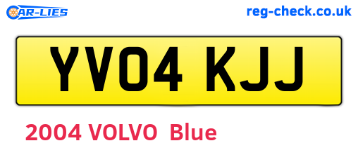 YV04KJJ are the vehicle registration plates.