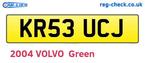KR53UCJ are the vehicle registration plates.