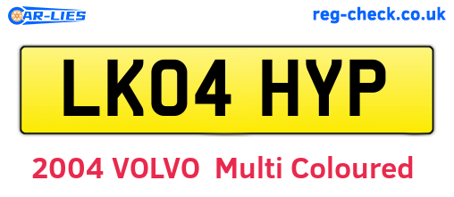 LK04HYP are the vehicle registration plates.