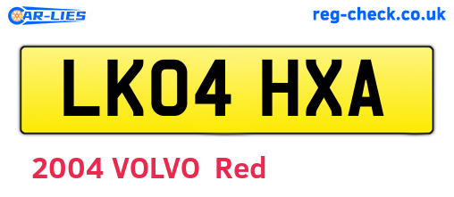 LK04HXA are the vehicle registration plates.