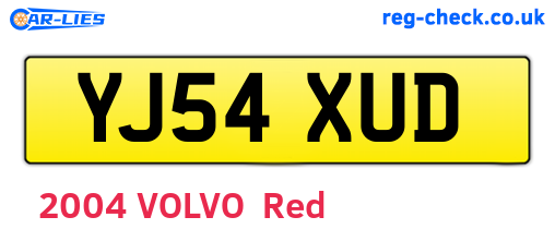 YJ54XUD are the vehicle registration plates.
