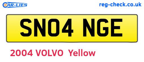 SN04NGE are the vehicle registration plates.