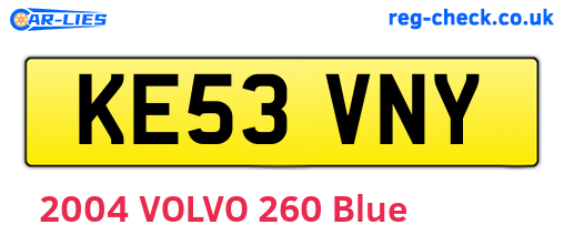 KE53VNY are the vehicle registration plates.
