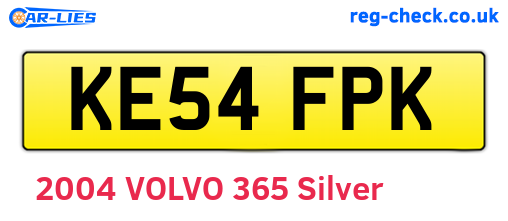 KE54FPK are the vehicle registration plates.