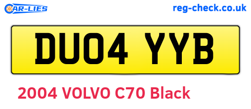 DU04YYB are the vehicle registration plates.