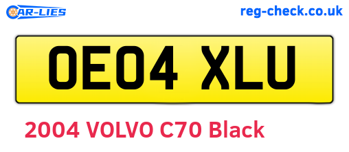 OE04XLU are the vehicle registration plates.