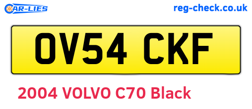 OV54CKF are the vehicle registration plates.