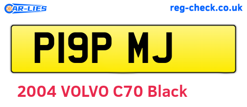 P19PMJ are the vehicle registration plates.