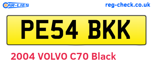 PE54BKK are the vehicle registration plates.