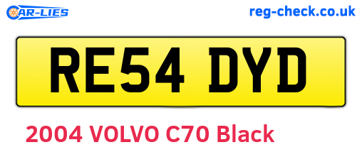 RE54DYD are the vehicle registration plates.