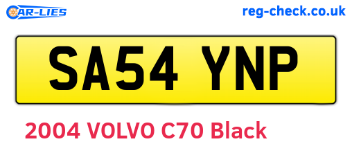 SA54YNP are the vehicle registration plates.