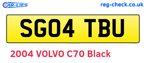 SG04TBU are the vehicle registration plates.