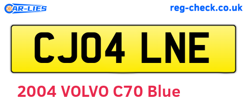 CJ04LNE are the vehicle registration plates.