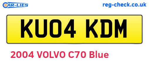 KU04KDM are the vehicle registration plates.