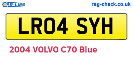 LR04SYH are the vehicle registration plates.