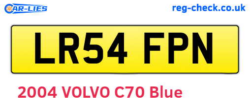 LR54FPN are the vehicle registration plates.